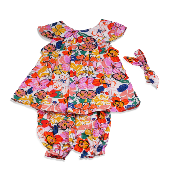 Cotton lawn frock with short and hairband