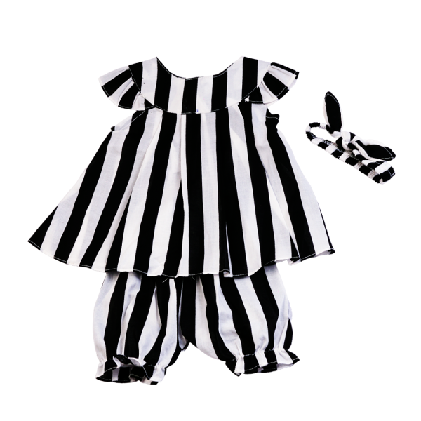 Cotton lawn frock with short and hairband