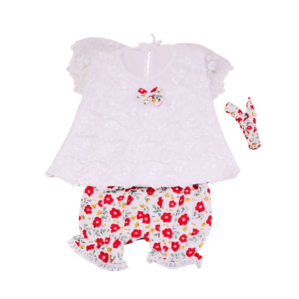 Chicken frocks with short and hairband