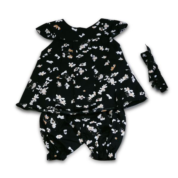 Cotton lawn frock with short and hairband